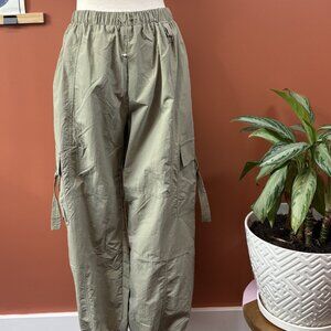 Green Puffy Cargo Joggers